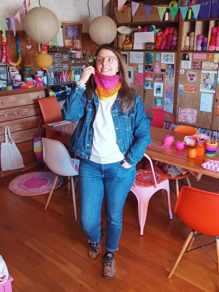 Su Cuello burbujas (Campera Jean Taller)